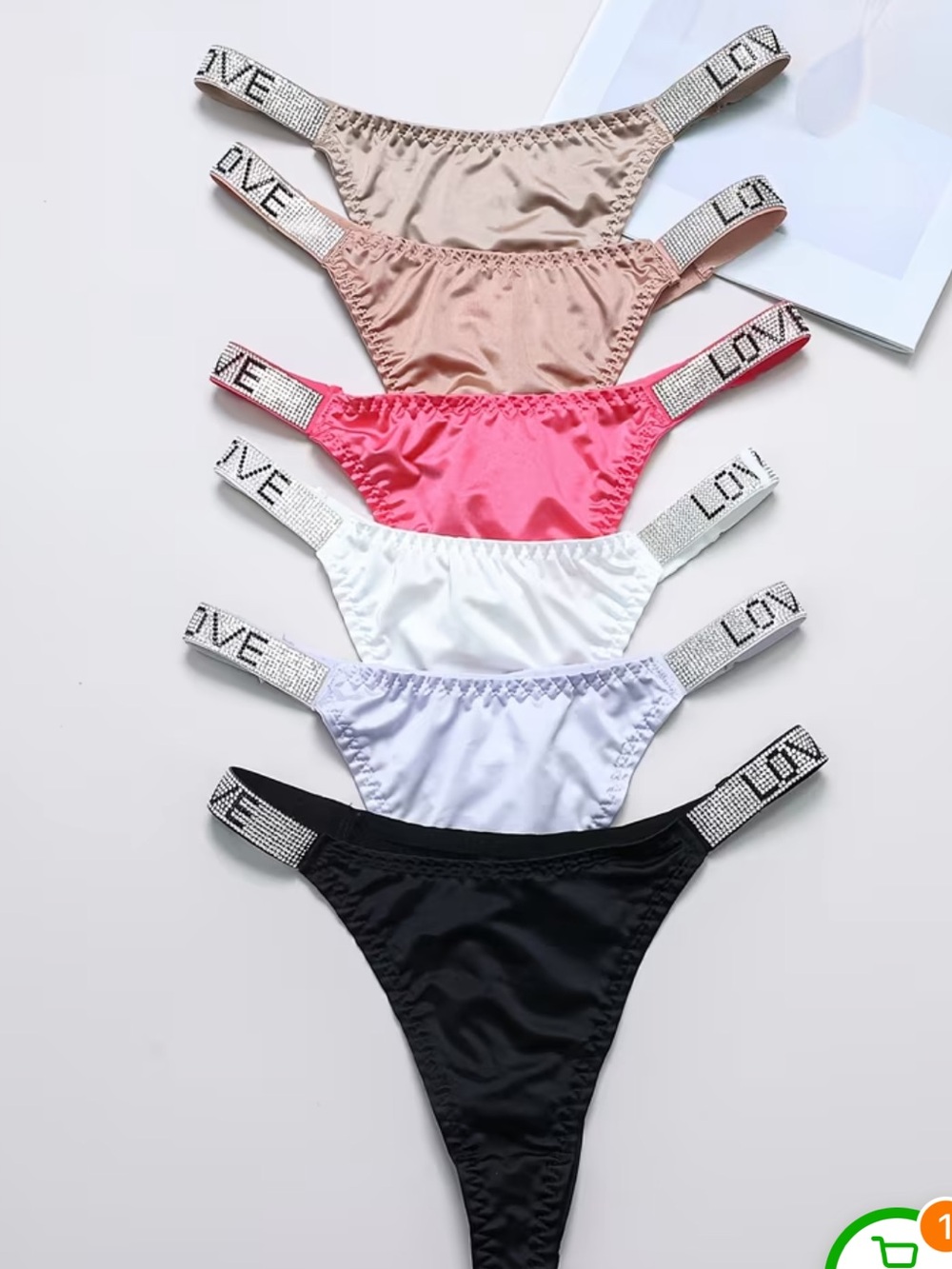 Embellished 'LOVE' Rhinestone Thongs
